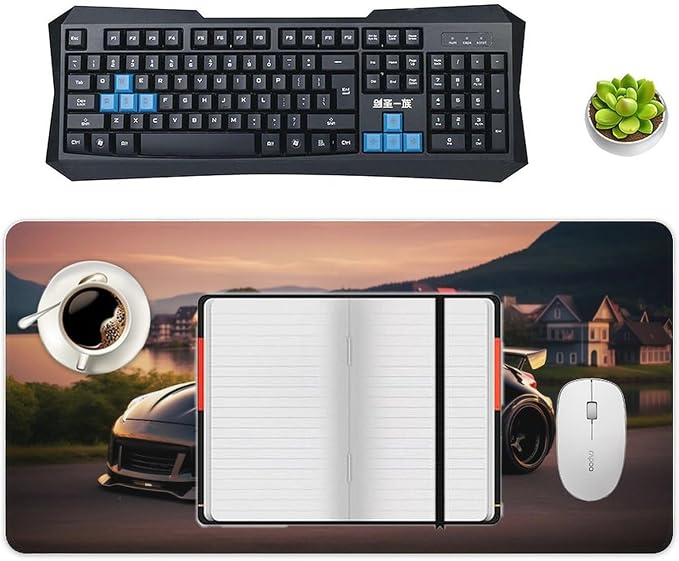 Large Mouse Pad Gaming Cool 370z JDM Cool Sunset Japanese Car Desk Mat Long Big Mousepad Extended Keyboard Computer Pad Office Desk Organizers and Accessories 23.6 x 11.8 inch