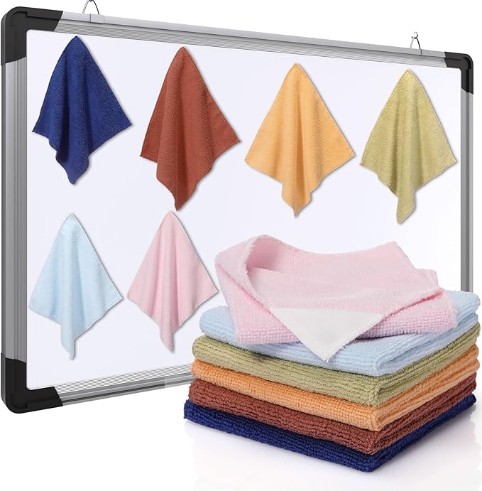 Fanfanwin 6 Pack Magnetic Microfiber Cleaning Cloth, Colorful Whiteboard Dry Erase, Magnetism Whiteboard Eraser for Blackboards Classroom Chalkboards Washable Home Office 10'' x 10''(Morandi Color)