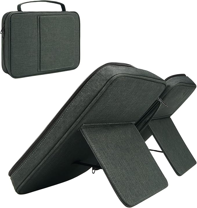 Bible Covers for Men & Women, Bible Case Carrying Church Bag with Book Stand, Bible Bag with Handle, Zipper and Multi-Pockets for Scripture Study Bible Protector