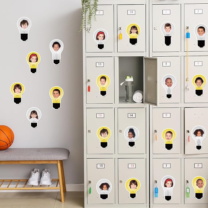 60PCS VBS 2026 Light Bulb Theme Cutouts Religious Light Bulb Bulletin Board Decorations VBS Lightbulb Paper Cut-Outs Classroom Decor for DIY Craft Photo Kindergarten Preschool Wall Door Supplies