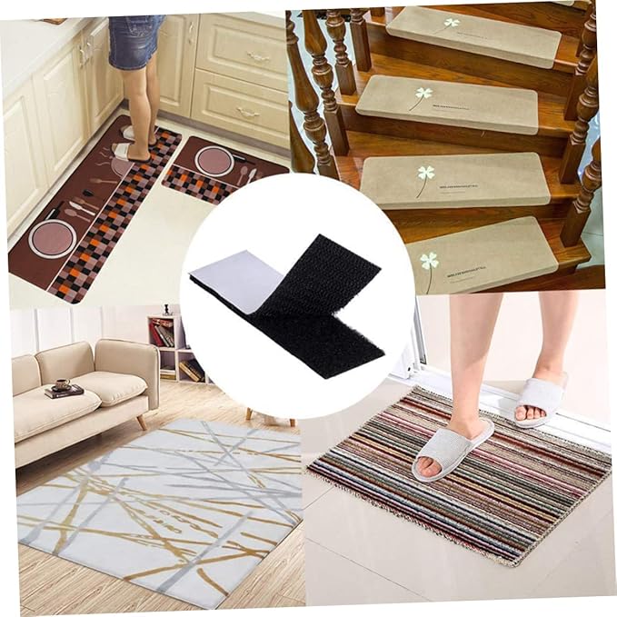 NUOBESTY 25pcs Strong Adhesive Hook and Loop Tape for Home Organization Versatile Double-Sided Household Adhesive Stickers for Securing Cushions Wall Decor and Crafts Black
