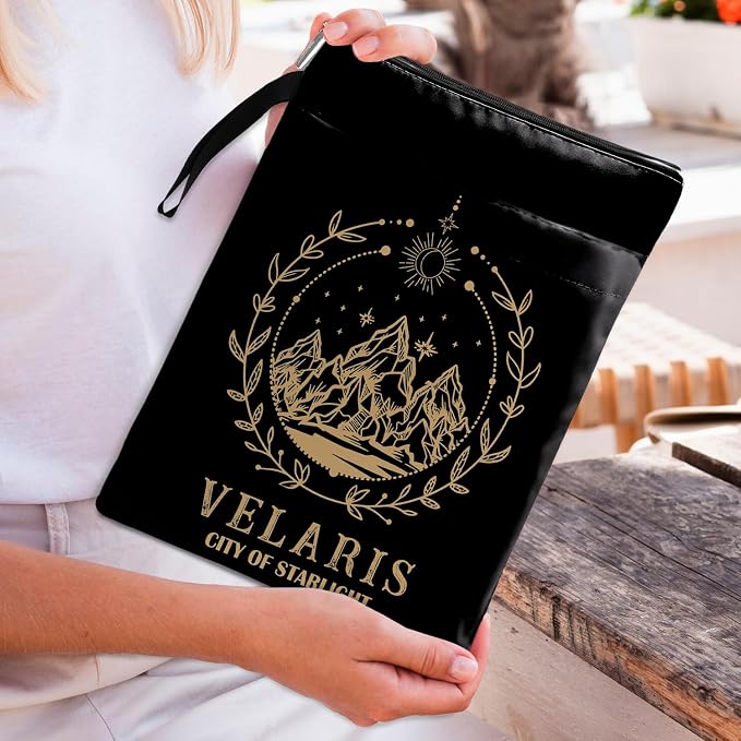 Velaris The City of Starlight Inspired Gift, City of Starlight Merch Pattern Reusable Book Pouch, Book Sleeve for Book Lovers Kindle Sleeve Pouch, Bookish Gifts for Readers