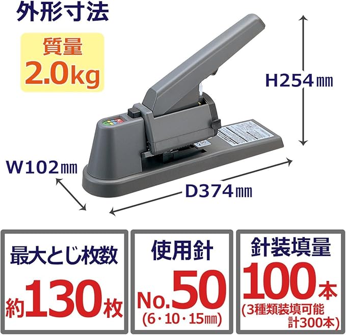 Plus Stapler, Strong Type, 3-Way Stapler, Multi Magazine, 30-267 ST-050M