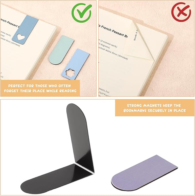 48PCS Magnetic Bookmarks Bulk Easter Day Gifts, 24 Colors Book Marks for Reading Women Men for Book Lovers Students Teachers Birthday Gifts