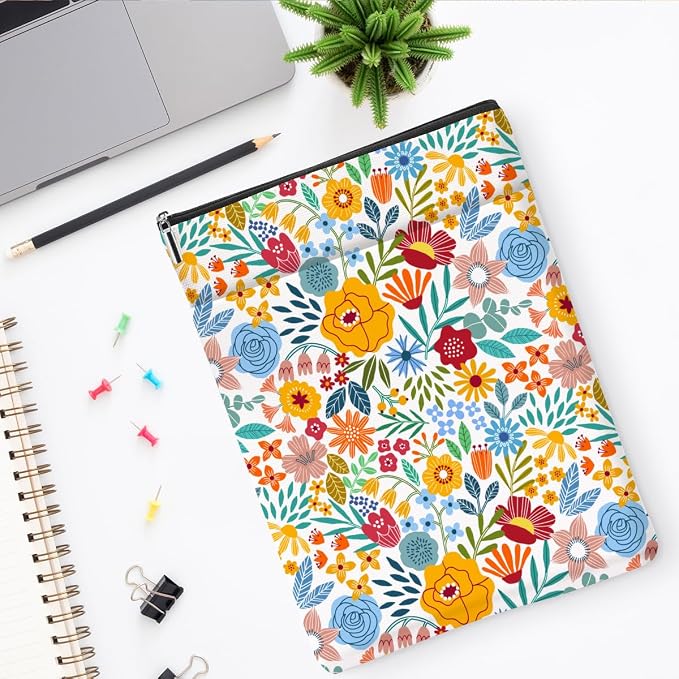 jeilink Book Sleeve Book Protector Book Pouch Book Lovers Gifts Bookish Gifts Book Cover with Zipper for Hardcover Paperback Washable Floral Printed Gift Bag for Women Aunt Girl Birthday, BookCover