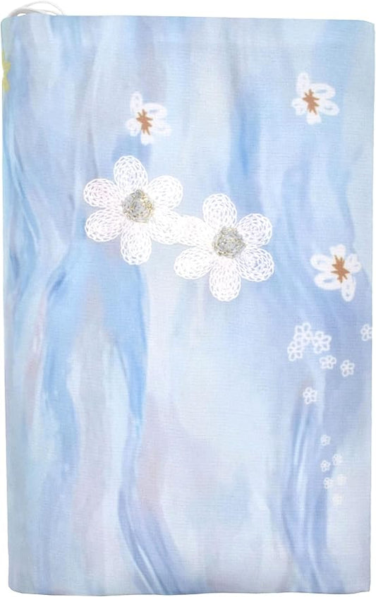 BLBMH 5x8 Book Cover | Handmade Non-Stretch Fabric Sleeve with Bookmark | for Paperback Bible Journal | Privacy Reading Gift for Women - Flower B