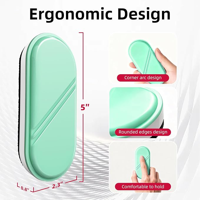 Dry Erase Eraser, Magnetic White Board Erasers - 2 Pack,Glass Board Glass Whiteboard Eraser for Office and School Supplies (Green)