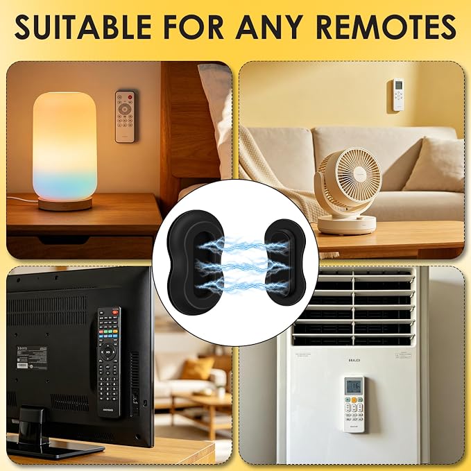 HOTEC 6 Pack Magnetic Remote Control Holder Wall Mount, Upgraded No Drill Self-Adhesive TV Remote Organizer, Universal Storage for TV, Fan, AC, Media & RV Accessories (Black, Grey, White)