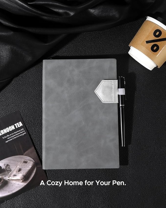 Magnetic Leather Bookmarks with Pen Holder Vegan Leather Book Marks Gifts for Reading Book Lovers Notebook Travelers (Silver-2PC)