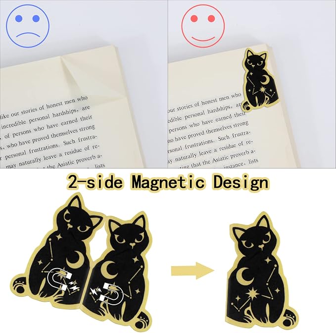 12 PCS Magnetic Cat Bookmarks, Book Markers for Reading, Bookmarks Bulk for Teens, Book Lovers Gifts, Reading Present