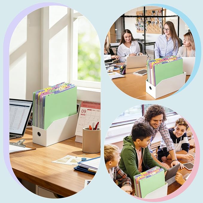 1 Set A-Z Alphabetical File Folder Guide Dividers, Alphabetic and Number Top Label Files, Legal Size, 25 Sheets Letter Size 1/5 Cut Positions File Cabinet Dividers for Office Home School