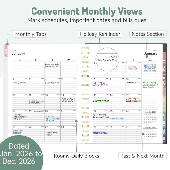Appointment Book 2026 Planner, Forvencer Daily Weekly & Monthly Calendar Planner (Jan 2026-Dec 2026), 8.5"x11", Hourly Agenda Book, 30 Minute Increments, Flexible Cover, Organizer Notebook, A4, Pink