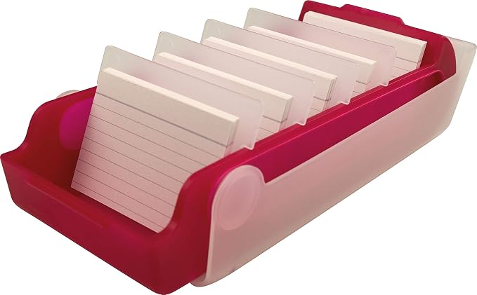 Helit BeeBox Flash Card Box A8 for 600 Cards Red