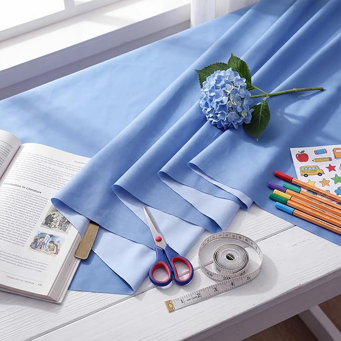 Mindsoft Bulletin Board Fabric 48 '' x 107 '' Class Fabric for Classroom Bulletin Board Decor, Pillows, Curtains, Crafts (Aegean Blue)