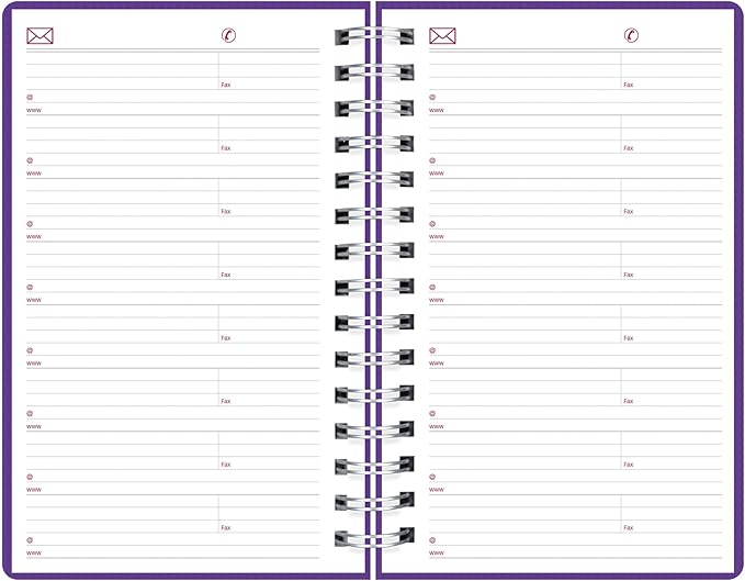 Brownline 2024 DuraFlex Daily/Monthly Planner, Appointment Book, 12 Months, January to December, Twin-Wire Binding, 8" x 5", Purple (CB634V.PUR-24)