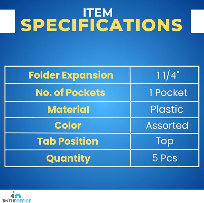 1InTheOffice Poly Envelopes Button & String Closure, Expanding Wallet, Legal Size, Assorted Colors, 10/Pack