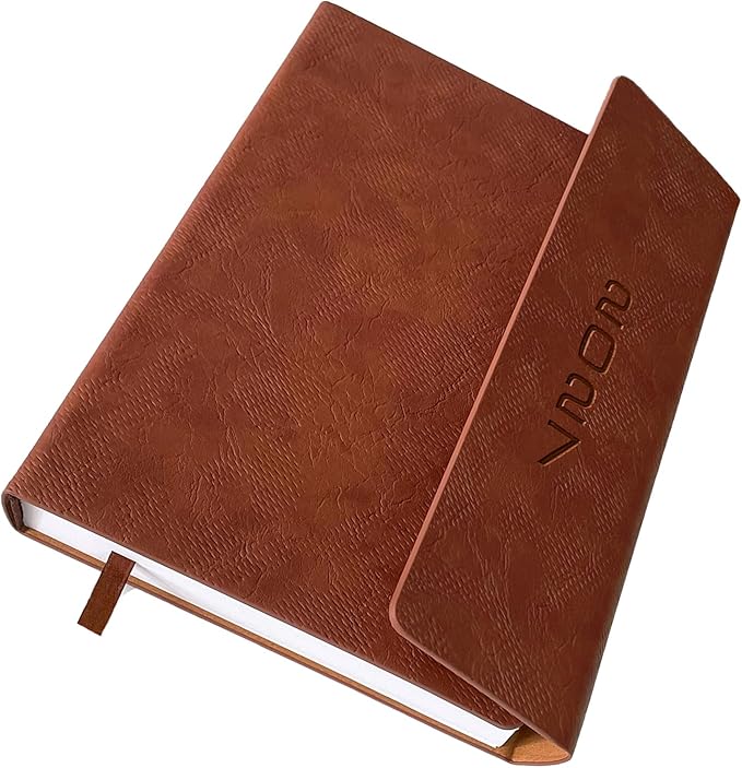 2027 Daily Planner -One Page per Day, Appointment Book 2027, Hourly Daily & Monthly Planner with Tabs(Jan-Dec 2027), 8.26'' x 5.9'' Calendar Planner, Leather Cover + Thick Paper (Brown)