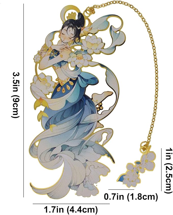 BLBMH Cute Bookmarks Birthday Christmas Gifts for Women Girls Pretty Chinese Anime Book Mark Stocking Stuffers - Dancing Fairies -DF2