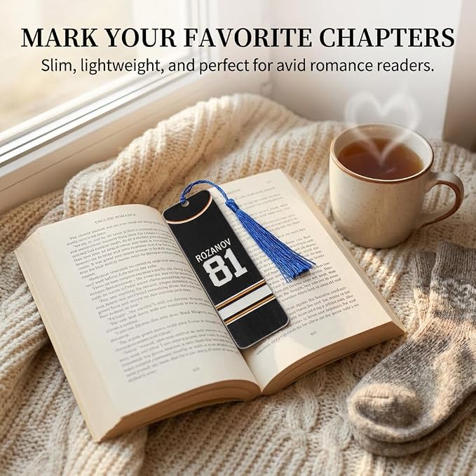 6 Pcs Hockey Romance Rivals Merch Set, 81 & 24 Jersey Number Metal Bookmarks Keychains and Enamel Pins Bundle, Bookish Reader Gifts Accessories for Women BookTok Fans