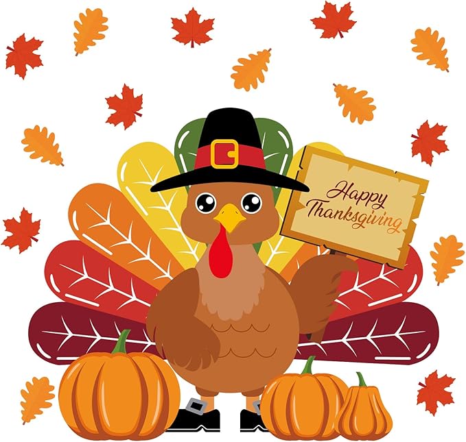 Turkey Bulletin Board Decoration Set Thanksgiving Turkey Crafts Kits DIY Printed Paper Turkey Cutouts Thanksgiving Decor for Home Party Decoration School Activities 30 Inch Tall - 34Pieces