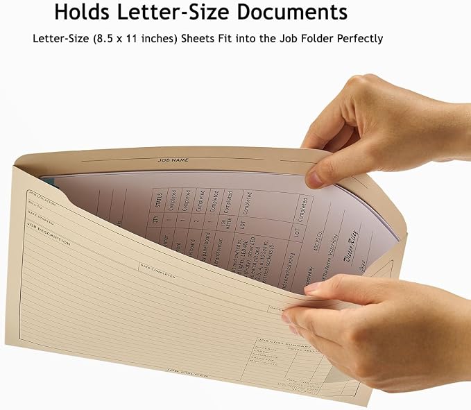 Job Folders Manila File Jackets, Heavy Duty, Preprinted, 50 Folders
