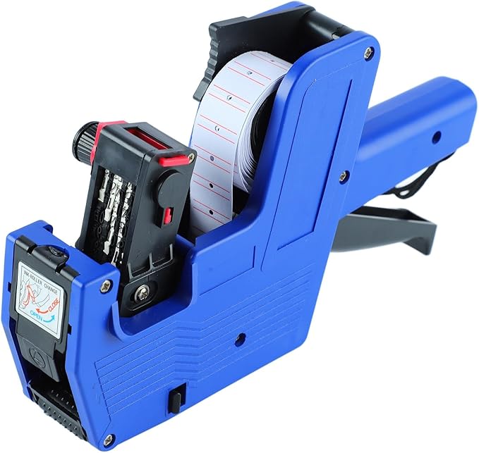Price Tag Gun Kit, 1 Line 8 Digits Machine with 3 Rolls Label Paper & 2 Ink Wheels, Price Marking Labels Kit for Office Retail Store Grocery Garage Sale Labeling