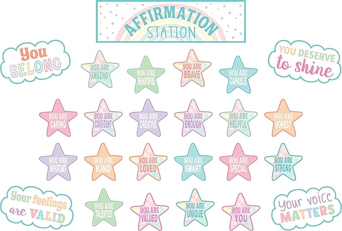 Teacher Created Resources Pastel Pop Positive Affirmations Mini Bulletin Board