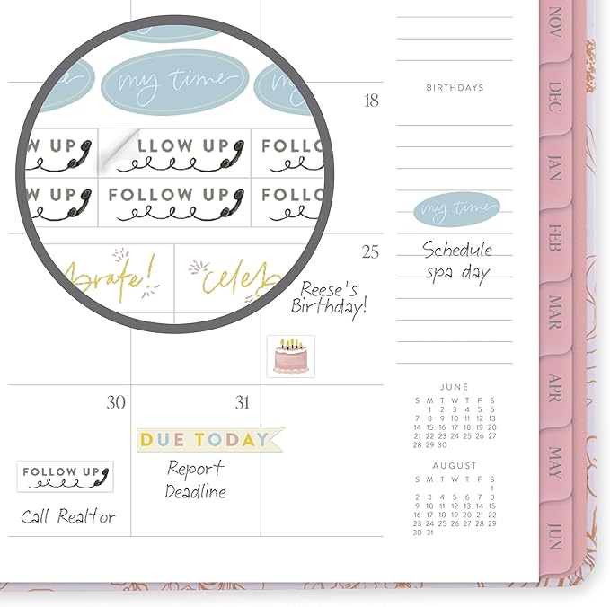 Cambridge Planner 2026-2027 Weekly & Monthly Academic 12-Month July-June, 5-1/2" x 8-1/2", Pen+Pillar, Sketched Floral (PP25-200A)
