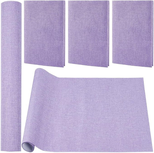 CRASPIRE 51x11.8 Linen Book Cloth Light Purple Lilac for Books Binding Fabric Surface Paper Backed Bookcover Woven Cloth Books Album Scrapbooking Archival Covering Protector Bookbinding Supplies