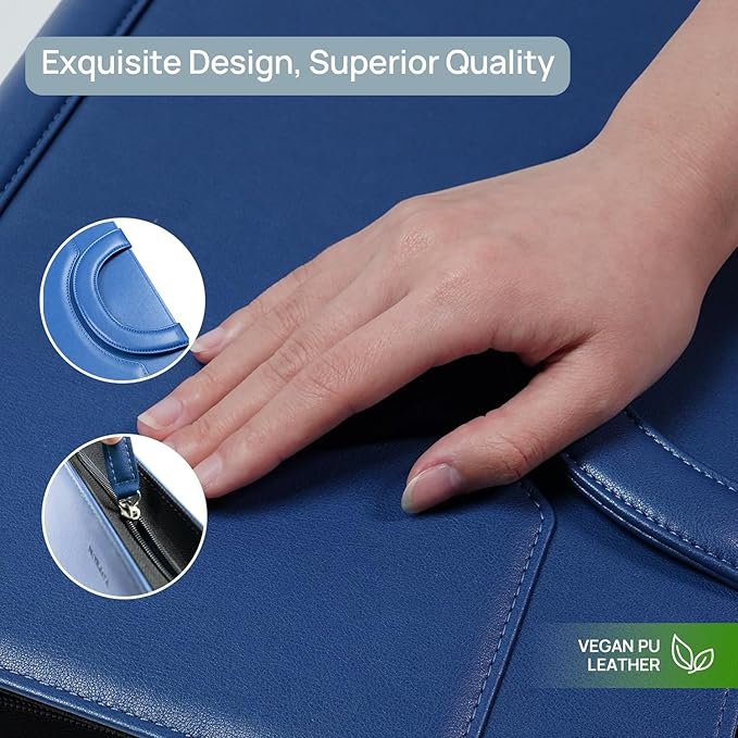 Premium Leather Zippered Padfolio for Professionals | Sleek Executive Organizer for Notepad, Cards, Documents | Ideal Business Portfolio for Interviews, Conferences, and Daily Use