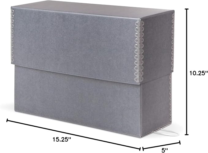 Gaylord Archival Blue/Grey Legal Size Document Storage Box with Separate Lid - 5W x 15 1/4L x 10 1/4" H
