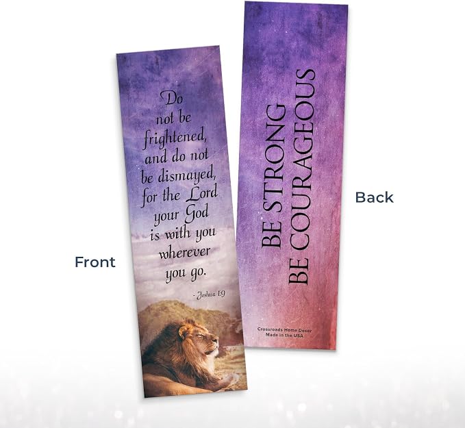 Be Strong and Courageous Bookmark Bulk 24 Pack, Christian Bible Bookmark, Joshua 1:9 Scripture, Bible Study Supplies, 7.25" x 2"