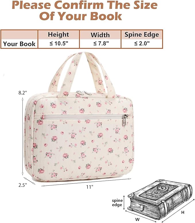 Octsky Bible Cover Case for Women Corduroy Bible Study Supplies Accessories Christian Gifts for Women, Floral Pink