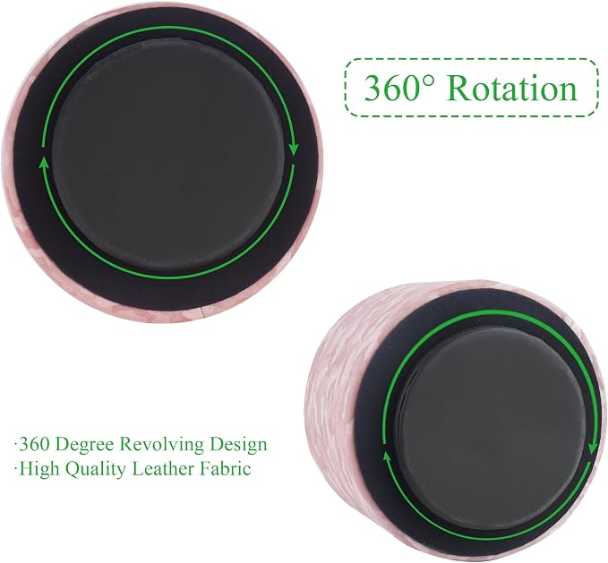 Round Leather Art Supply Organizer,Remote Control Holder,360 Degree Rotating,Multi-Functional Pencil Holder,4 Compartments Desktop Stationary Organizer(1-Camouflage Pink)