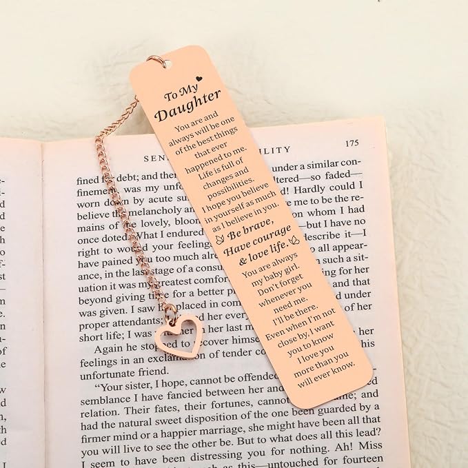 Daughter Bookmark, Dorm Room Essentials for Women, 5th 6th Graduation Daughters Gift from Mom Dad, Sweet 16 18 Gifts for Daughters, Graduation Gifts for College Girls Cute Stuff
