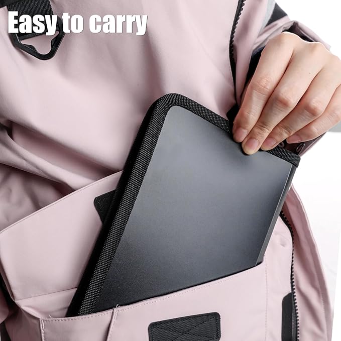 Koogel Expanding File Folder, 13 Pockets Small Accordion File Holder Organizer with Labels for Receipt Cards, Document, Zipper Closure, Bill Business, Coupons Storage, Classroom, 8.3X5.1 Inches, Black