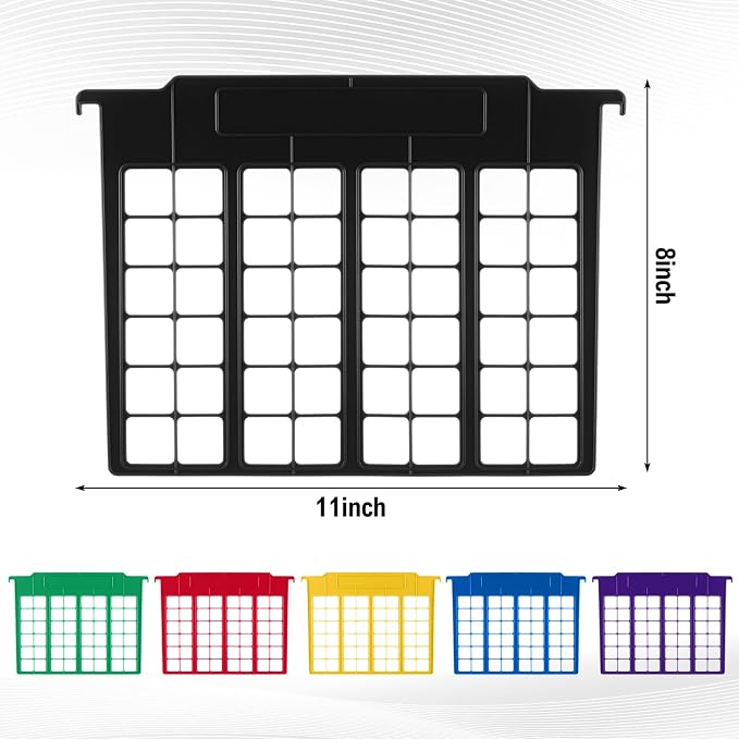 Watersay 12 Pack File and Folder Dividers 11 x 6 Inches Hanging Filing Cabinet Dividers Plastic Folder Organizer Insertable File Separators Office Filing Supplies for Organization (Multicolor)