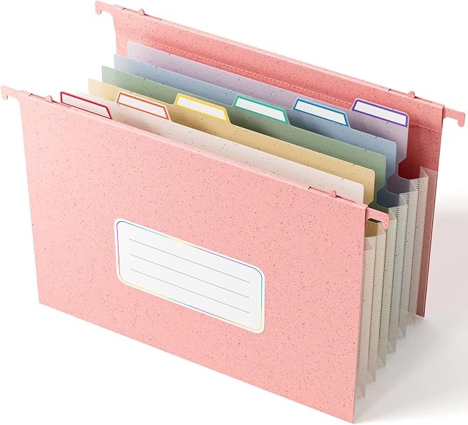 EcoStash Wheat Straw Expanding Hanging File Folders,1.2" Accordion Pockets File Organizer, Large Capacity,Letter Size for Filing Cabinet,100% BPA Free, Return to Nature, Healthy Living-