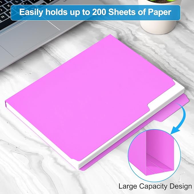 HABGP 18 Pcs Manilla Folders 8.5 x 11 Inch, 6 Colored File Folders Letter Size, 1/3-Cut Tab Paper Manila Filing Folders for School Business Office Documents Paper Files, Morandi 6 Color 18Pcs