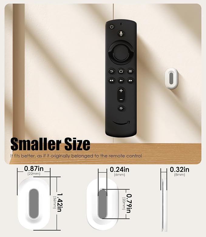 Magnetic Remote Control Holder Wall Mount, 2025 Upgraded Smaller & Stronger Magnetic Silicone Remote Control Organizer TV Remote Charger Holder Caddy Back of TV (White-4 Pack)
