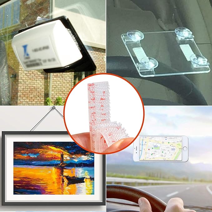 EZ Pass/IPass/IZoom/SunPass Mounting Strips 4 Pcs (2 Sets), Peel and Stick Adhesive Strips Dual Lock Tape (8)