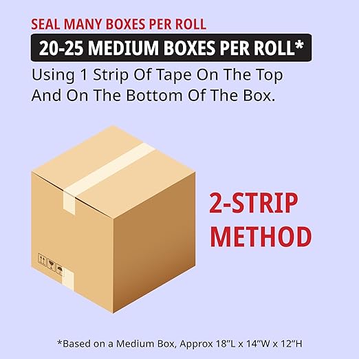 Tape Logic Heavy Duty Packing Tape with Dispenser (6 Refills) – 2.6 Mil Thick Clear Shipping Tape, 2 in x 25 yd – Strong Industrial Adhesive for Moving Boxes, Mailing, & Shipping Packaging