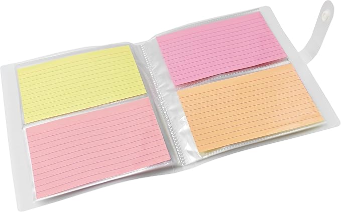 5x7 Index Card Holder, Holds 200 Pieces Cards, Clear Card Binder, Flashcard Organizers and Notecard Holder, Organizer Book Binder for Note, Study and Recipe (5x7)