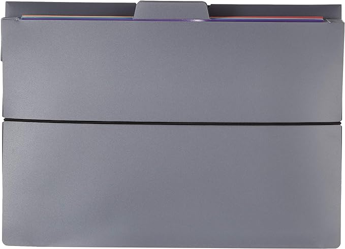Amazon Basics 36-inch Hanging File Folders, Space Saving Multicolor Organization System with Pockets, Portable Letter Size Paper Storage for Home Office, School & Classroom