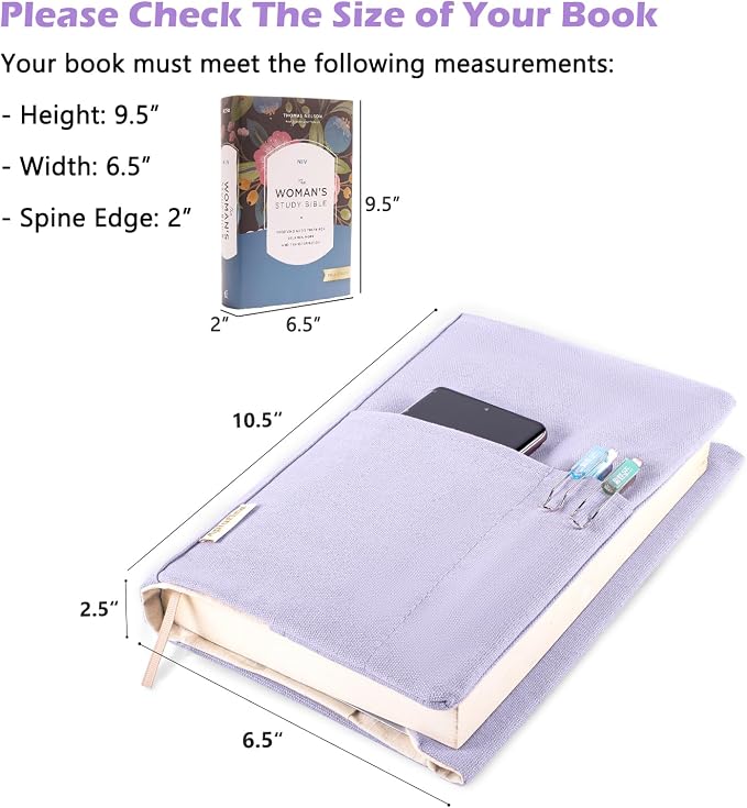 Canvas Book Covers, Washable Book Protector, Book Cover for Paperback Novels, Adjustable Book Cover for Hardcover with Pockets for Pen, Soft Cover Books, Book Lovers Gifts