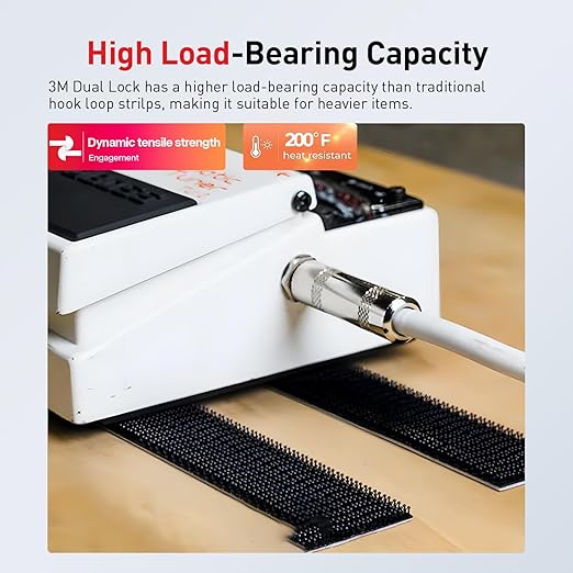 Dual Lock SJ3560 Made of 3M Heavy Duty Reclosable Fastener 1/2" x 7.5Ft Industrial Strength Mounting Strips Self Mating Interlocking Hook with Strong Adhesive for Indoor Outdoor Home Office Deco