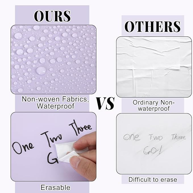Purple Lavender Bulletin Board Roll Pastel Purple Reusable Waterproof Erasable Bulletin Board Poster Non-Woven Fabric Bulletin Wrapping Paper for Valentine's Day Easter Classroom Decor 15.55inx20ft