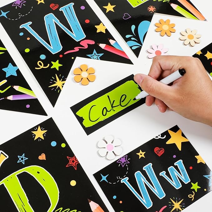 Word Wall Classroom Bulletin Board Set Classroom Alphabet Letters for Wall Alphabet Classroom Decoration Supplies for Home Preschool Primary School Classroom Wall Decor(Colorful on Black)