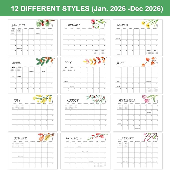 Magnetic Refrigerator Calendar (January 2026 to June 2027) | 18-Month Fridge Calendar for Home & Office Planning, 15"x12" (White-1, 12 * 15)