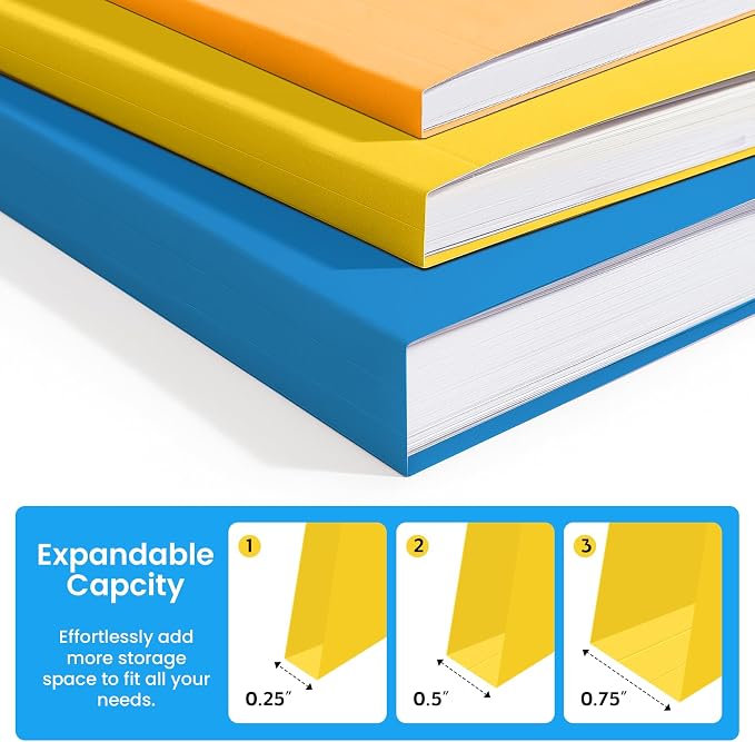 Colored File Folders Letter Size, 120 Pack 6 Colors Bright Folders 1/3 Cut Tabs, Assorted Pastel Color Office School Buiness Folders for Filing Organization, Paper File Folder Bulk Set